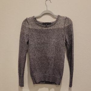 White House Black Market Metallic Gray Sweater